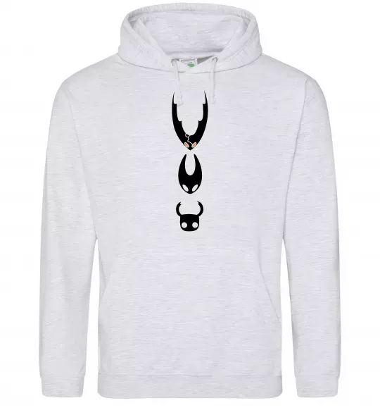 Мужская толстовка (худи) Hollow knight characters Серый меланж фото