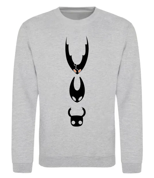 Свитшот Hollow knight characters Серый меланж фото