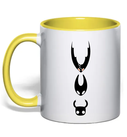 Чашка з кольоровою ручкою Hollow knight characters Лимонний фото