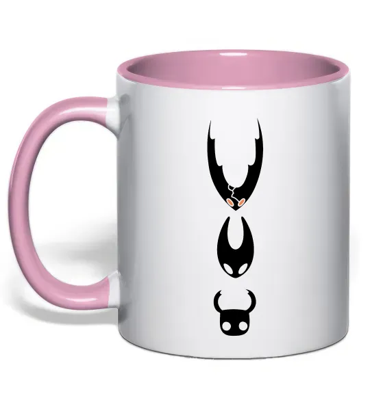 Чашка с цветной ручкой Hollow knight characters Нежно розовый фото