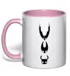 Чашка с цветной ручкой Hollow knight characters Нежно розовый фото