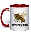 Чашка з кольоровою ручкою Медпрацівник Червоний фото