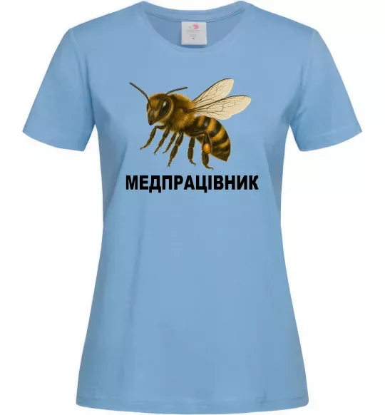 Жіноча футболка Медпрацівник Блакитний фото