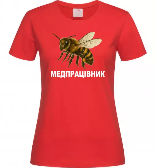 Жіноча футболка Медпрацівник Червоний фото