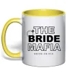 Чашка с цветной ручкой The bride mafia Лимонный фото