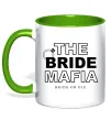 Чашка с цветной ручкой The bride mafia Лаймовый фото