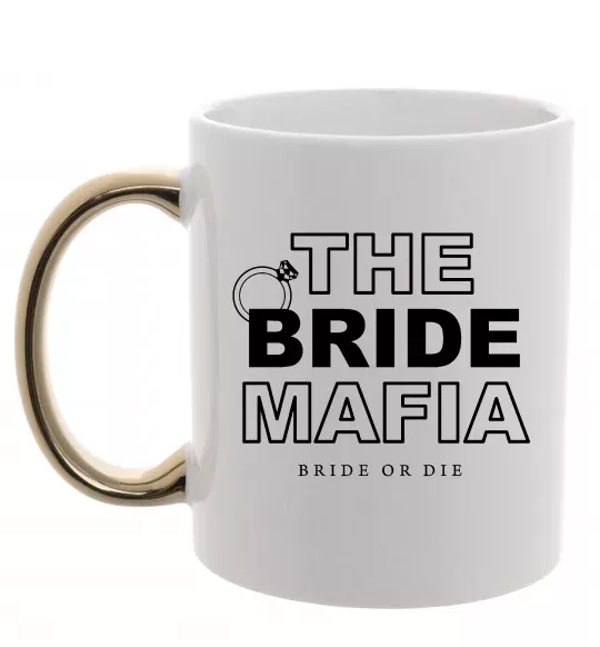 Чашка с цветной ручкой The bride mafia Золото фото