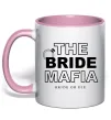 Чашка с цветной ручкой The bride mafia Нежно розовый фото