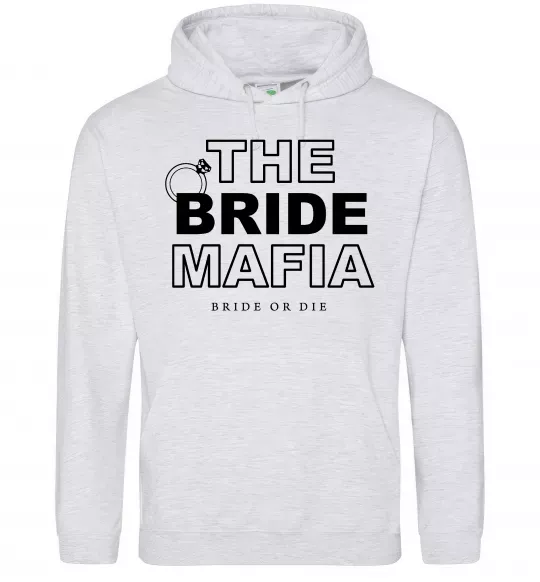 Женская толстовка (худи) The bride mafia Серый меланж фото