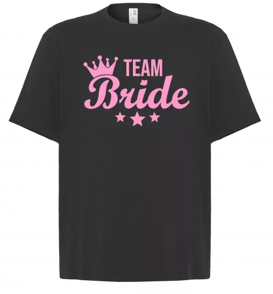 Футболка Оверсайз Team bride crown Черный фото