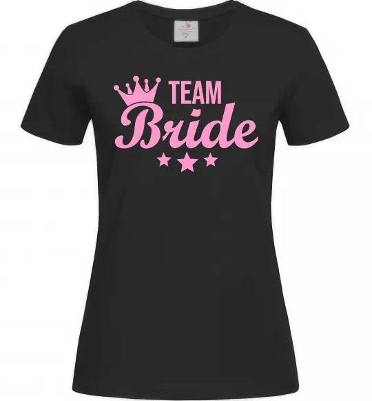 Жіноча футболка Team bride crown Чорний фото