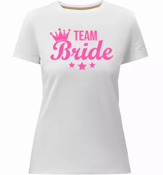 Женская премиум футболка Team bride crown Белый фото