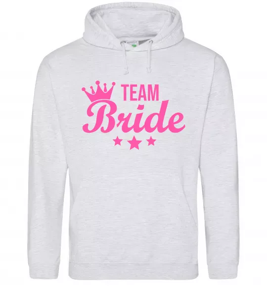 Женская толстовка (худи) Team bride crown Серый меланж фото