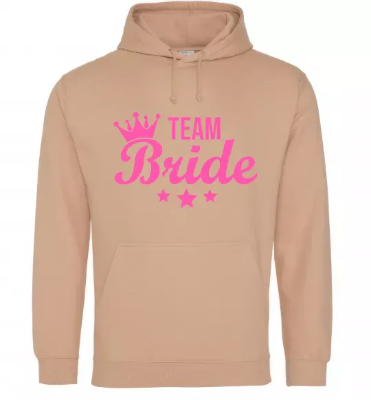 Женская толстовка (худи) Team bride crown Песочный фото