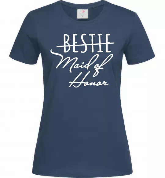 Жіноча футболка Maid of honor Темно-синій фото