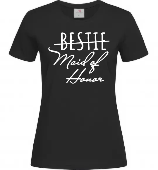 Жіноча футболка Maid of honor Чорний фото