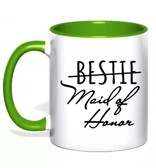 Чашка с цветной ручкой Maid of honor Зеленый фото