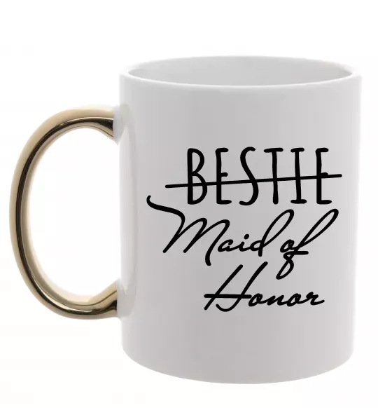 Чашка с цветной ручкой Maid of honor Золото фото