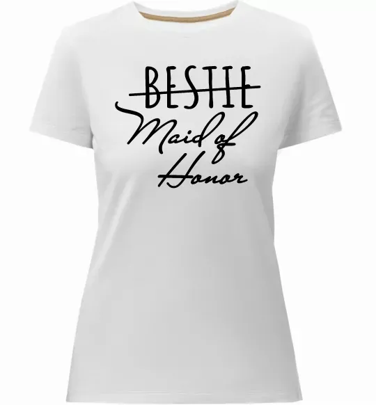 Жіноча преміум футболка Maid of honor Білий фото
