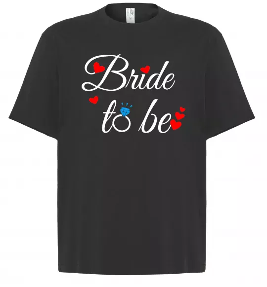 Футболка Оверсайз Bride to be hearts Чорний фото