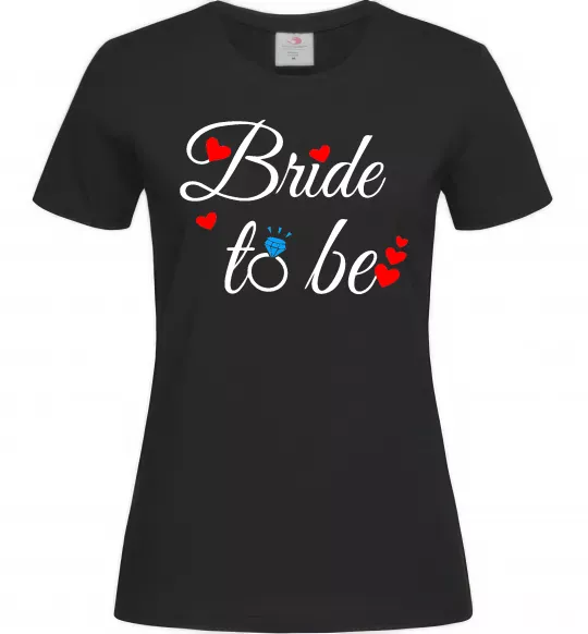 Жіноча футболка Bride to be hearts Чорний фото