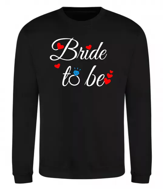 Світшот Bride to be hearts Чорний фото