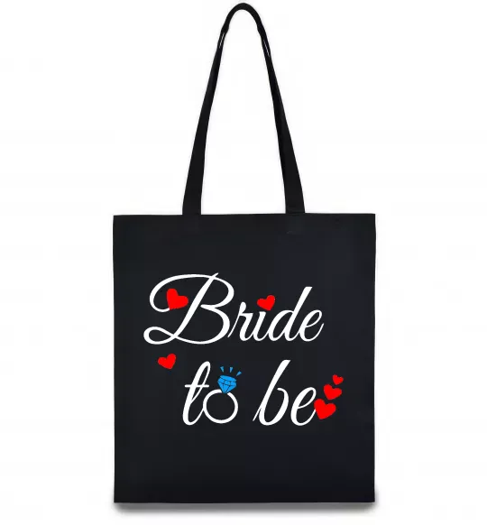 Эко-сумка Bride to be hearts Черный фото