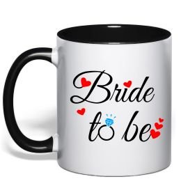 Чашка с цветной ручкой Bride to be hearts