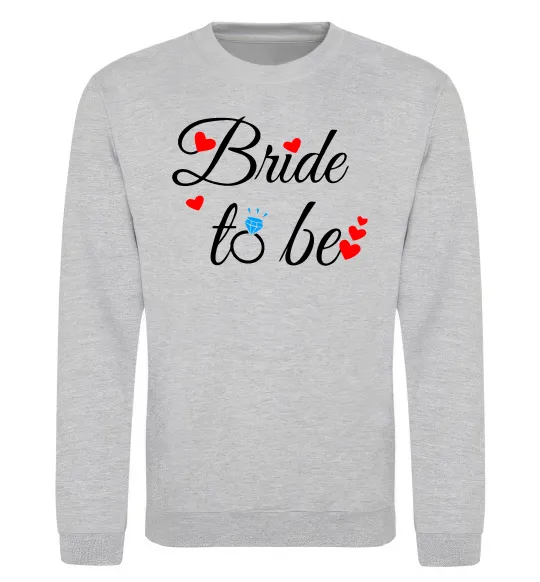 Свитшот Bride to be hearts Серый меланж фото