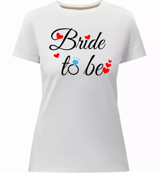 Жіноча преміум футболка Bride to be hearts Білий фото