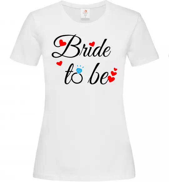 Жіноча футболка Bride to be hearts Білий фото
