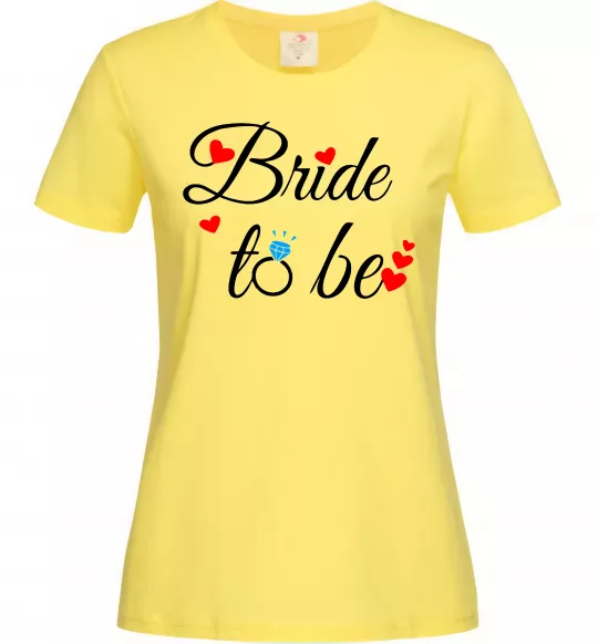 Жіноча футболка Bride to be hearts Лимонний фото