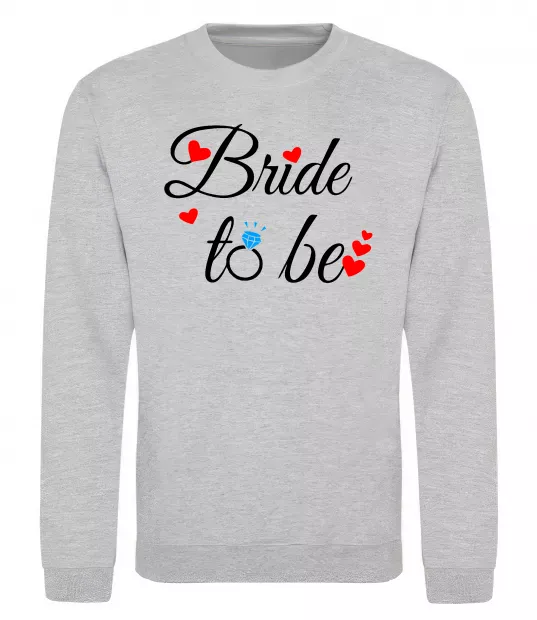 Світшот Bride to be hearts Сірий меланж фото