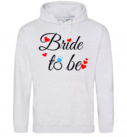 Жіноча толстовка (худі) Bride to be hearts Сірий меланж фото