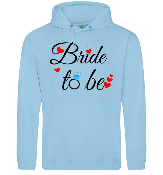 Женская толстовка (худи) Bride to be hearts Голубой фото