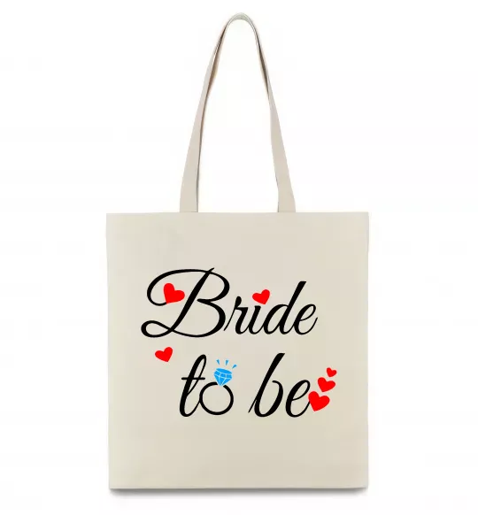 Эко-сумка Bride to be hearts Бежевый фото