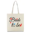 Эко-сумка Bride to be hearts Бежевый фото