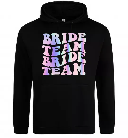 Женская толстовка (худи) Bride team holographic Черный фото