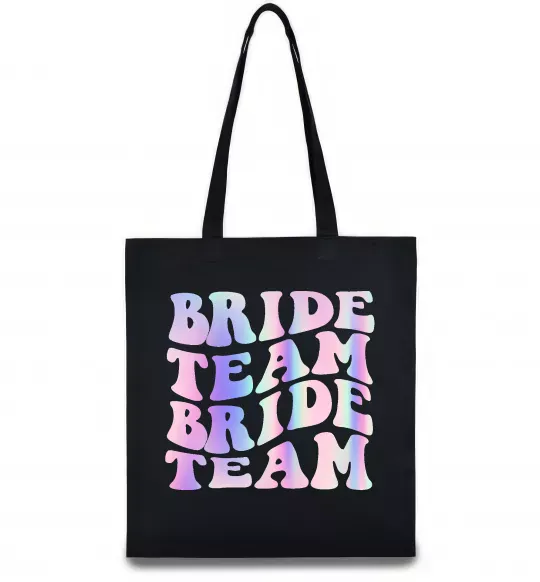 Эко-сумка Bride team holographic Черный фото