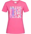 Жіноча футболка Bride team holographic Яскраво-рожевий фото