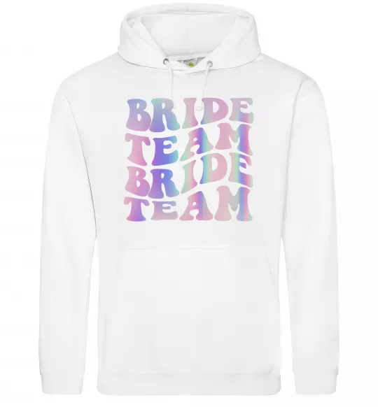 Женская толстовка (худи) Bride team holographic Белый фото