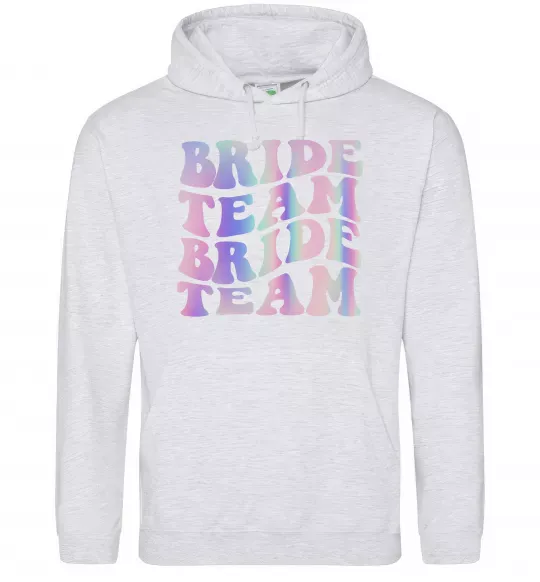 Женская толстовка (худи) Bride team holographic Серый меланж фото