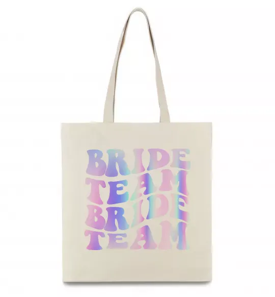 Эко-сумка Bride team holographic Бежевый фото