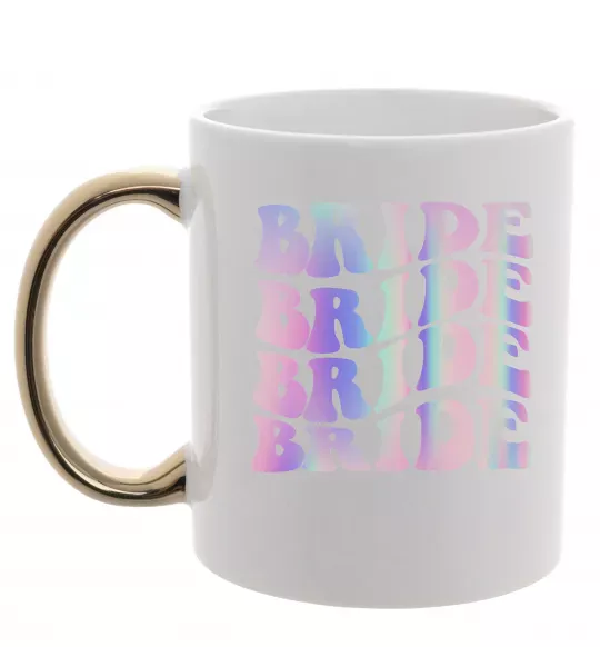 Чашка з кольоровою ручкою Bride holographic Золото фото