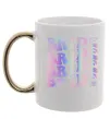 Чашка з кольоровою ручкою Bride holographic Золото фото