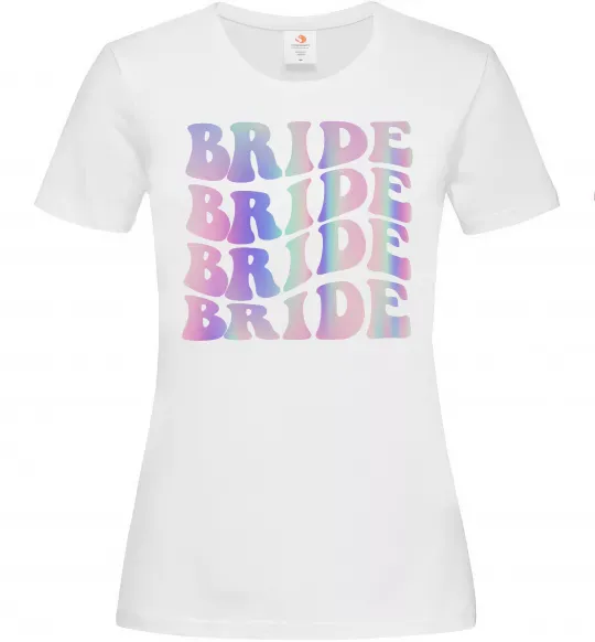 Жіноча футболка Bride holographic Білий фото