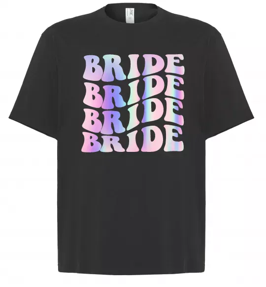 Футболка Оверсайз Bride holographic Чорний фото