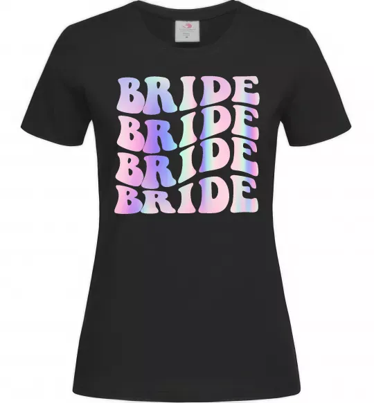 Жіноча футболка Bride holographic Чорний фото