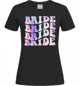 Женская футболка Bride holographic Черный фото