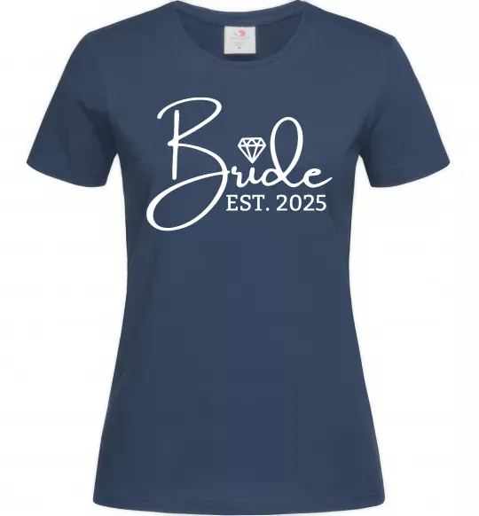 Жіноча футболка Bride est. date Темно-синій фото
